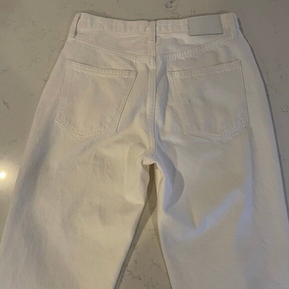 Denim Forum The BF High Rise Loose 28L 100% Cotton Denim Jeans Ecru Sz 26 - Picture 7 of 13